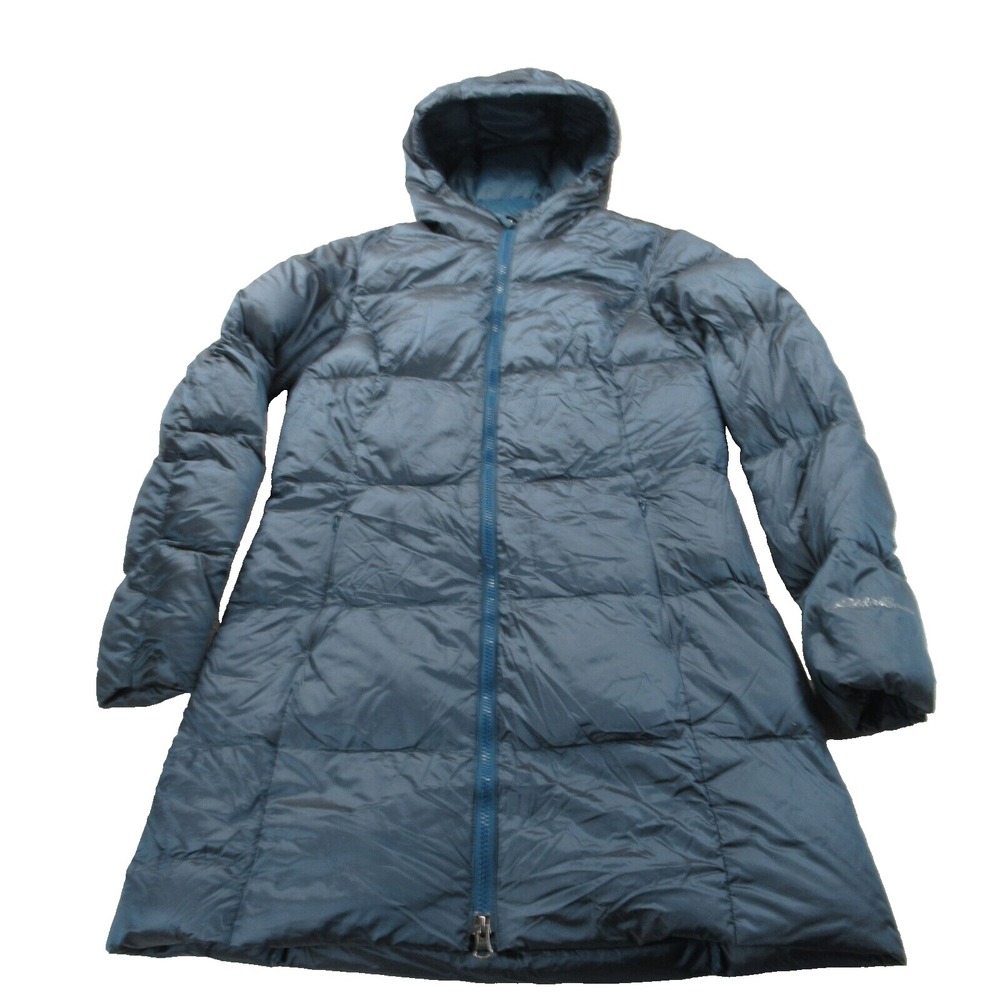 Eddie Bauer Down Jacket Women Small Dark Turquoise 550 Fill Insulated Parka Coat